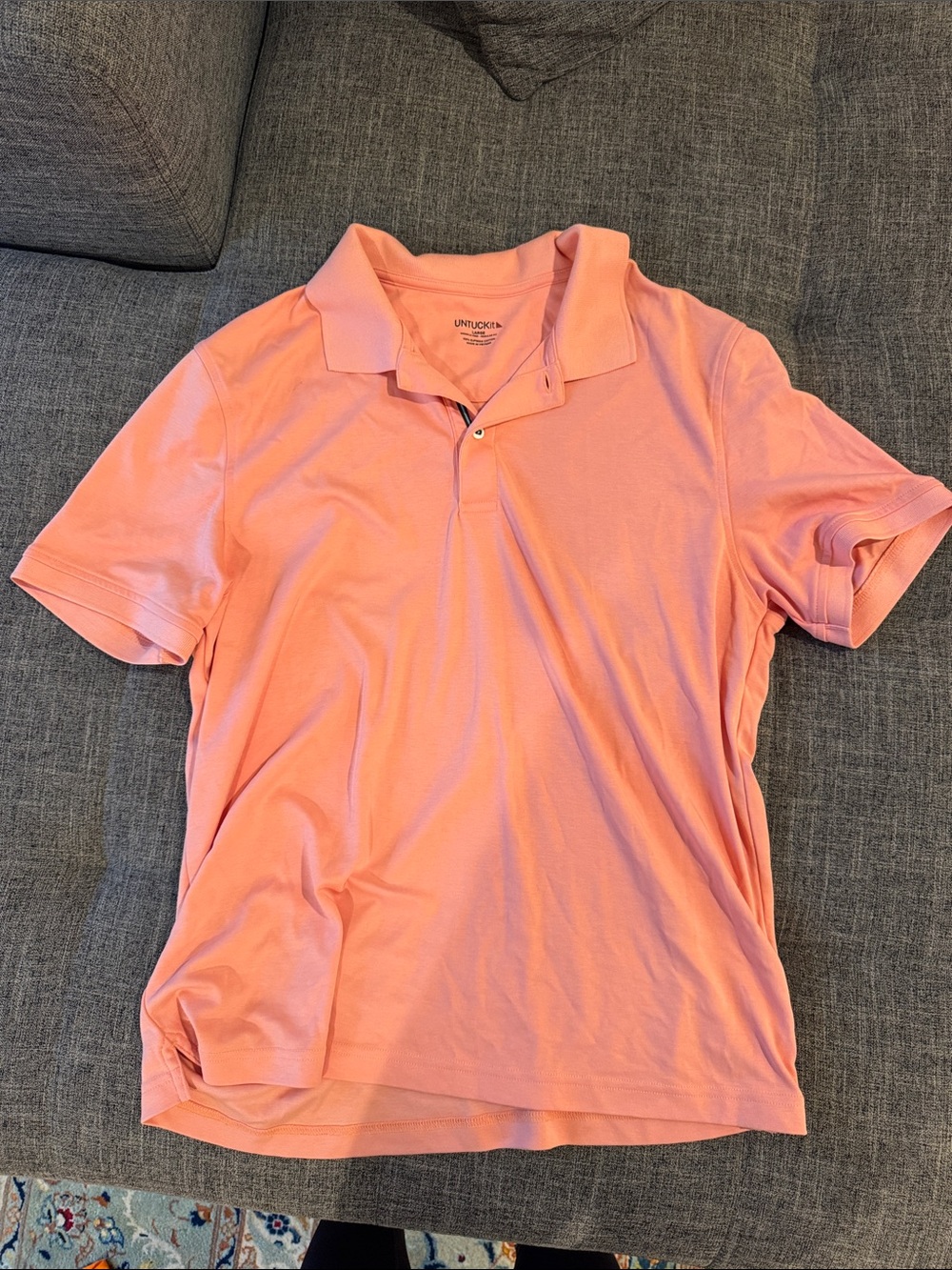 UNTUCKit Men’s Coral Pink Short-Sleeve Polo